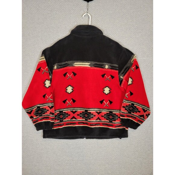 Vintage 90s Fleece Jacket Womens 2XL Native Southwestern Buffalo - Picture 3 of 12